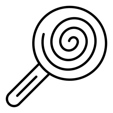 magnifying glass vector icon. outline hand holding lollipop. isolated contour symbol