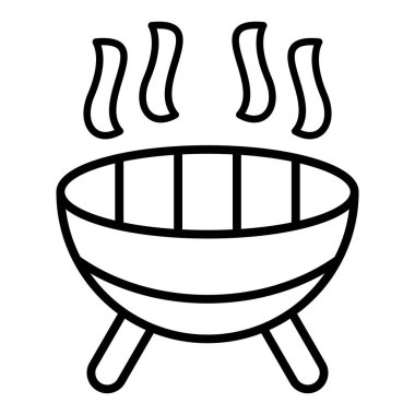 Izgara ikonu. Web için hot dog vektör simgelerinin özet çizimi