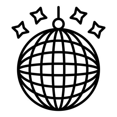disco ball icon. outline illustration of star vector icons for web