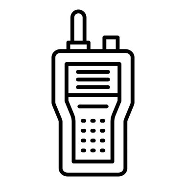 walkie talkie icon. outline telephone device vector illustration. isolated contour symbol