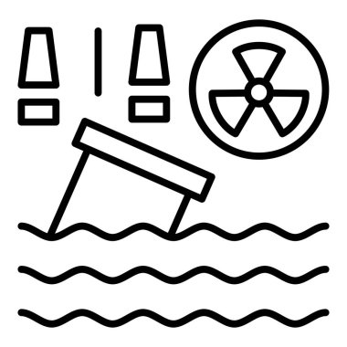 nuclear power plant icon. outline illustration of radioactive barrel vector icons for web