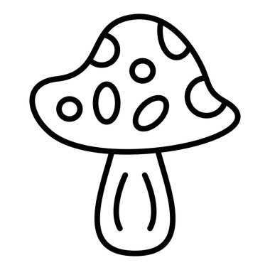 Mantar ikonu. Web için mantar vektör simgelerinin özet çizimi