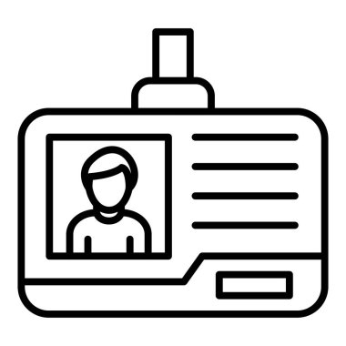 id card icon vector. outline man avatar sign. isolated contour symbol illustration