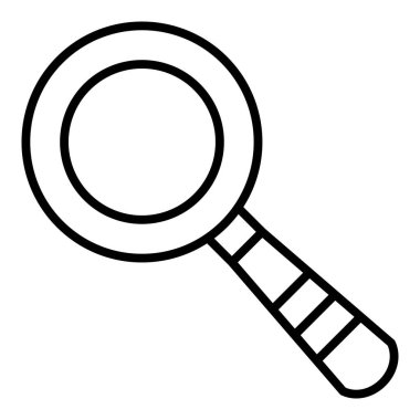 Büyüteç simgesi. Ana hatlı büyüteç çizimi. arama ve yakınlaştırma sembolü.