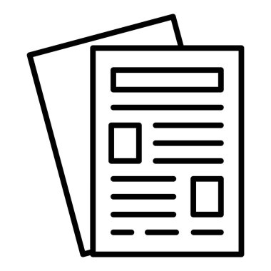 belge simgesi. Web için kağıt vektör simgelerinin özet çizimi