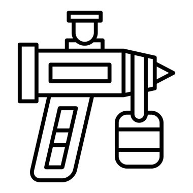 line icon of construction and architect, outline vector illustration