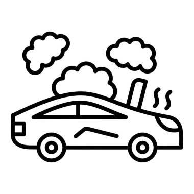 car accident icon. outline illustration of broken vehicle vector line design elements for web