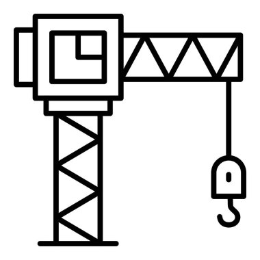 line crane lifting vector icon