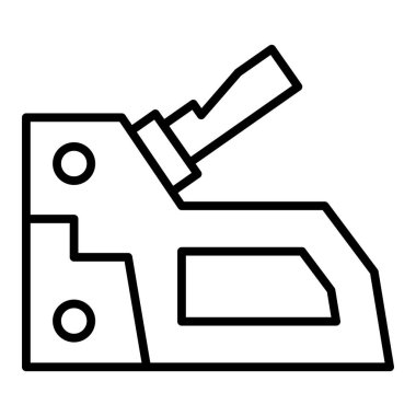 construction tool icon vector. outline saw drill sign. isolated contour symbol illustration
