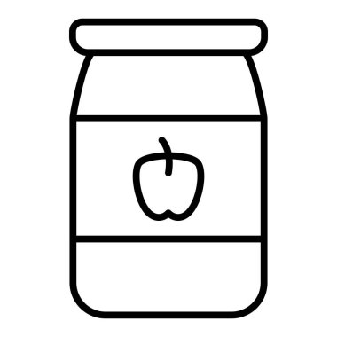 Reçel kavanozu. Web için cam şişe vektör simgelerinin özet çizimi