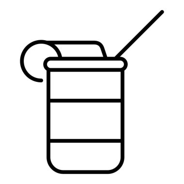 Yiyecek ve içecek çizgisi simgesinin vektör çizimi