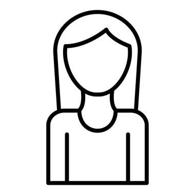 Kadın avatar ikonu. Kadın vektör illüstrasyonunu özetle. beyaz arkaplanda izole