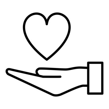 Kalp ikonu vektör illüstrasyon tasarımına sahip el