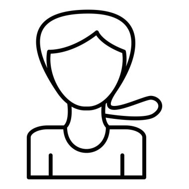 Kadın avatar ikonu. Kadın vektör illüstrasyonunu özetle. beyaz arkaplanda izole