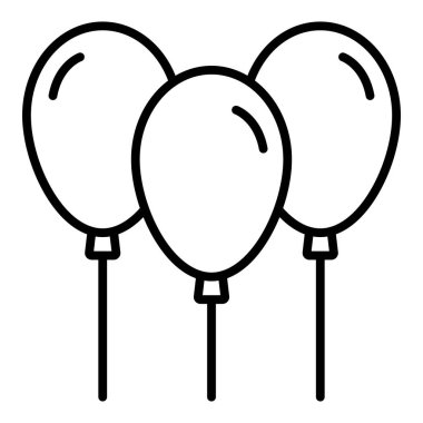 balon ikonu. siyah ve beyaz vektör çizimi.