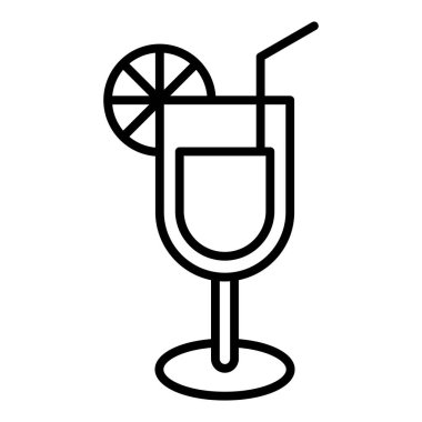 Kokteyl ikonu vektör illüstrasyonu