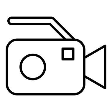 Video kamera simgesi. Beyaz arkaplanda izole edilmiş web tasarımı için film makarası vektör simgelerinin basit çizimi