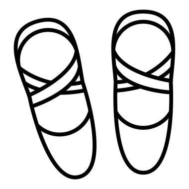 Parmak arası terlik ikonu. Web için terlik vektör simgelerinin özet çizimi