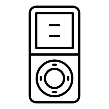 audio player icon. outline music device vector illustration pictogram. isolated contour symbol
