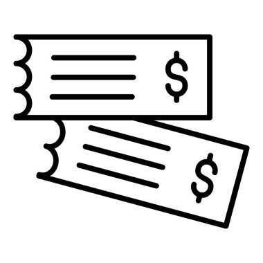 Dolar gagası ikon vektörü. İnce çizgi işareti. izole edilmiş sınır sembolü çizimi