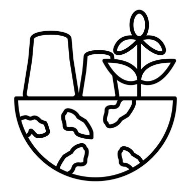 Bir bitki simgesinin vektör illüstrasyonu