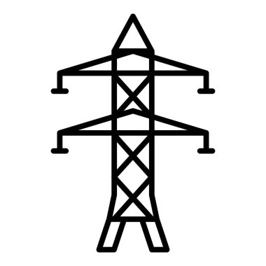 Elektrik hattı simgesi. Web için elektrik enerji vektör simgelerinin özet çizimi