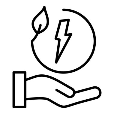 hand holding a plug with a lightning icon. vector illustration