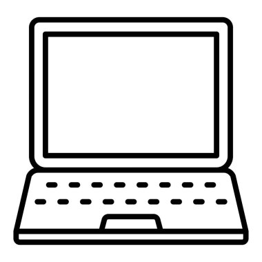 laptop computer icon. outline modern technology device vector illustration. isolated design.