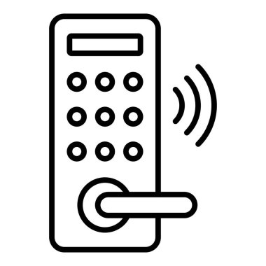 mobile phone remote control icon. outline telephone terminal vector illustration. isolated contour background.