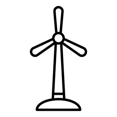 wind turbine icon in flat style. renewable energy and ecology theme. isolated vector illustration