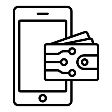 mobil bankacılık simgesi, vektör illüstrasyonu