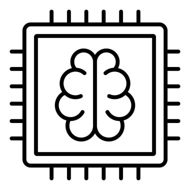 Beyin. Web simgesi basit illüstrasyon