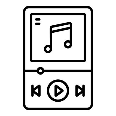 music player icon. outline audio video game vector icons for web design isolated on white background