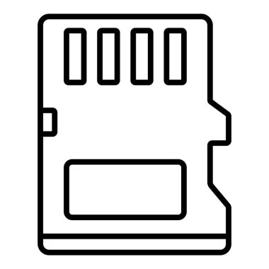 memory card icon. outline illustration of sim socket vector icons for web