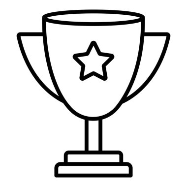trophy cup icon. outline illustration of award prize vector icons for web