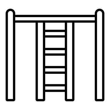 Merdiven ikonu. Ağ için ahşap vektör simgelerinin özet çizimi