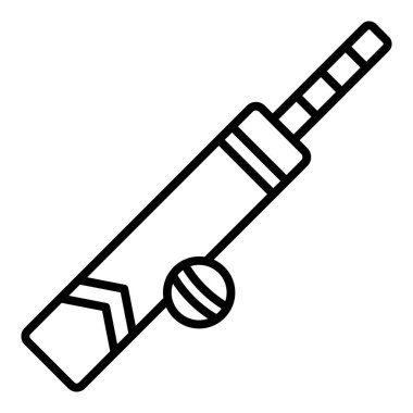 Beyzbol sopası ikonu. Beyaz zemin üzerinde ana hatlı spor ekipman vektör resimleme çizelgesi