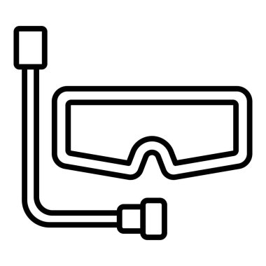 Gözlük ikonu vektörü. İnce çizgi işareti. izole edilmiş sınır sembolü çizimi