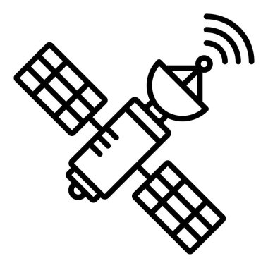 uydu vektör renk çizgisi simgesi