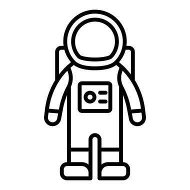 Astronot ikon vektörü. İnce çizgi işareti. izole edilmiş sınır sembolü çizimi