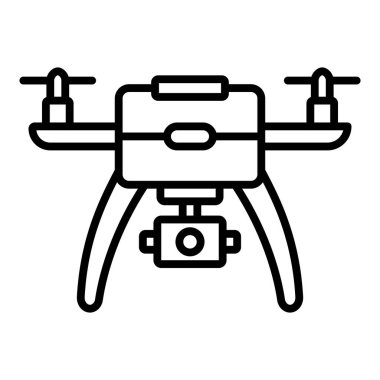 drone camera icon. outline quadrocopter vector illustration symbol for web design isolated on white background