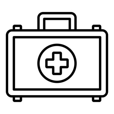 İlk yardım kiti simgesi vektör illüstrasyon grafik tasarımı