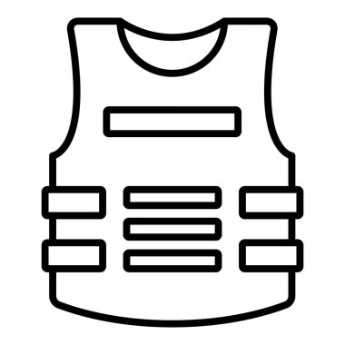 Beyaz arka plan üzerinde izole basit tarzı yelek simgesi