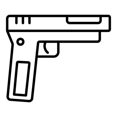 gun icon in outline style isolated on white background. army symbol vector illustration.