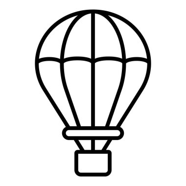Sıcak hava balonu ikonu. Web için aerostat vektör çizgisi simgelerinin özet çizimi