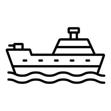 cruise ship icon. outline illustration of boat vector icons for web design