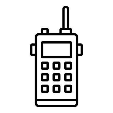 walkie talkie icon. outline telephone device vector illustration. isolated contour symbol.