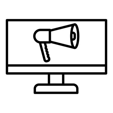 Bilgisayar monitörü simgesi. Web için dizüstü bilgisayar vektör simgelerinin özet çizimi