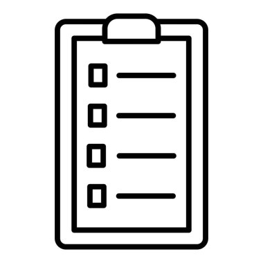 Kontrol listesi simgesi. Web için pano vektör simgelerinin özet çizimi