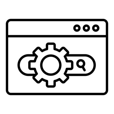 web page with thin line icon, vector illustration